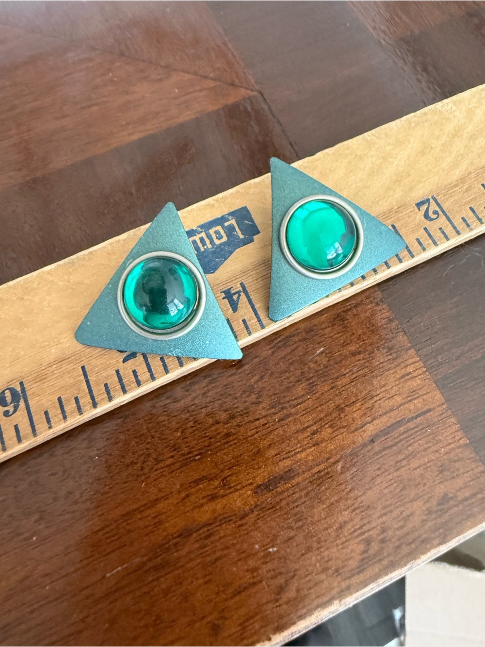 Vintage Triangle Pierced Earrings